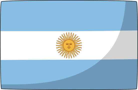 Bandera argentina ilustrada estilo parche