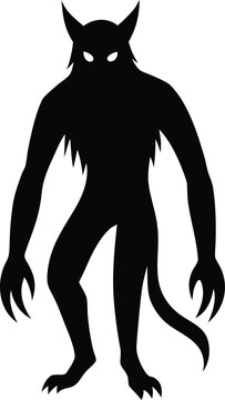 Skinwalker Flat Icon Style silhouette vector art Illustration