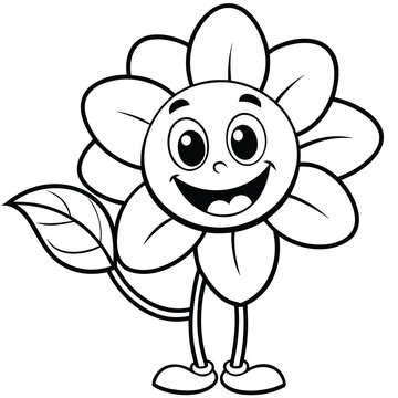 elegant black and white floral line art coloring page for adults and kids