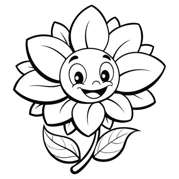 elegant black and white floral line art coloring page for adults and kids