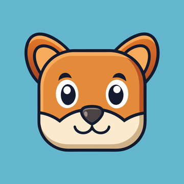 minimalist flat design animal face icons set in clean vector ui style