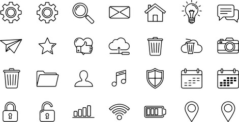 Fototapeta premium Collection of various computer icons.