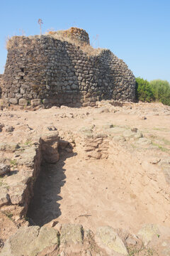 Nuraghe, an ancient megalithic building that bears witness to the Nuragic civilization that developed in Sardinia, Italy, between 1900 and 730 BC.