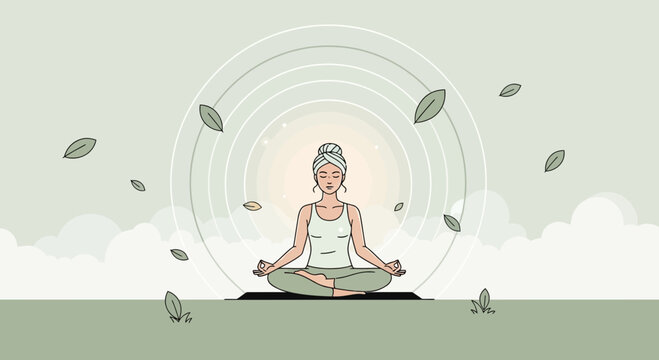 Serene Meditative Practice In A Tranquil Natural Setting