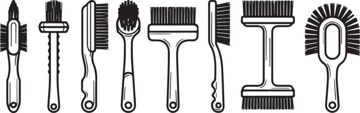 Various styles of kitchen utensils including spoons, spatulas and ladles Vector