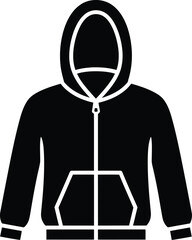 Silhouette hooded jacket with zipper and pocket vector illustration © FB Creative