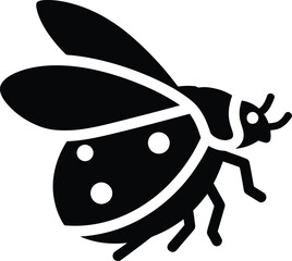 Silhouette of a ladybug flying with open wings vector illustration © FB Creative