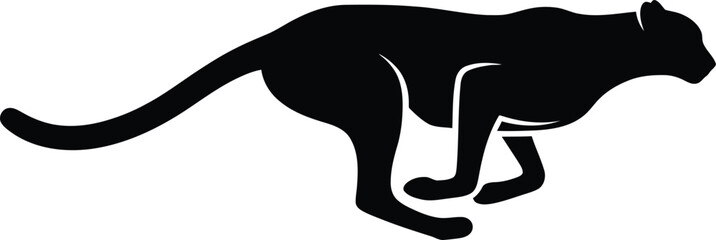 Silhouette of a running cheetah or leopard vector illustration © FB Creative
