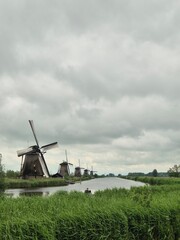 Naklejka premium Kinderdijk, Molen, windmill, nederland, netherlands