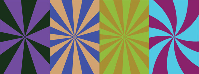 Vibrant sunburst backgrounds in striking color combinations, radial burst patterns for dynamic visuals © Layla