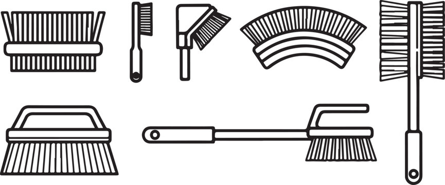 Illustration of various types of nails and screws in a simplified style Vector