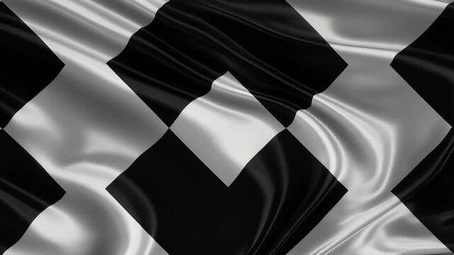 Black and white checkered flag fabric.
