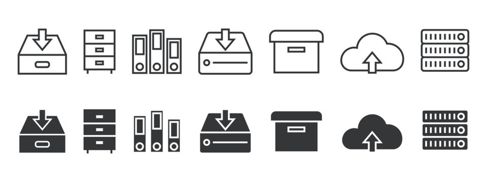 Storage icon set