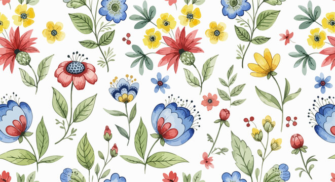 Soft and whimsical garden design featuring scattered colorful flowers