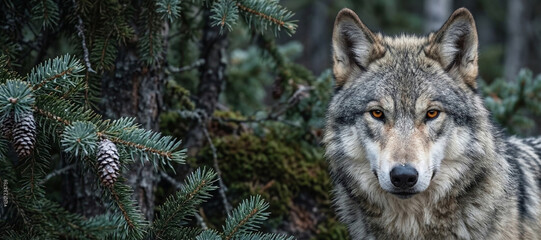 wolf in the forest © wilkim