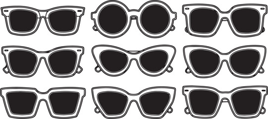 Line drawing sketches of abstract human faces with exaggerated proportions and features Vector