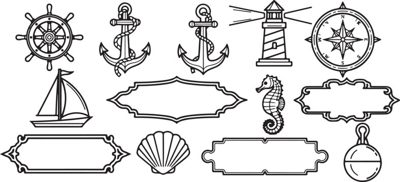 A collection of antique tools and objects displayed on a flat surface Vector