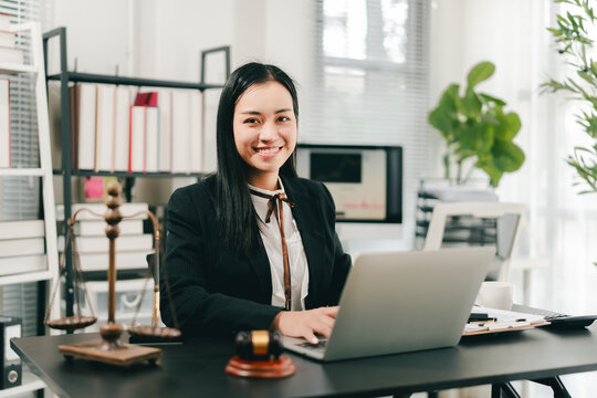 Female lawyer working in a law firm.