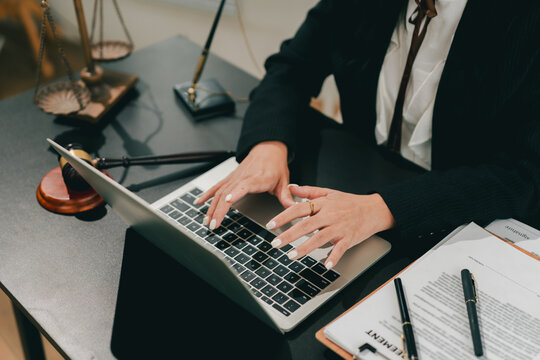 Female lawyer working in a law firm.