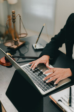 Female lawyer working in a law firm.