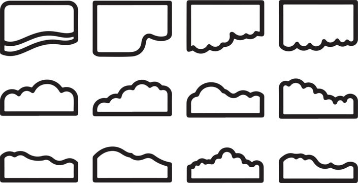 Abstract geometric patterns with varied sine wave designs in black on white Vector