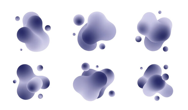 Abstract Metaball Geometric Dots Morphing Blob Shapes Vector Collection
