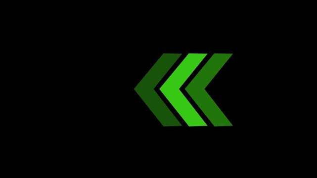 Left-directional arrow loop animation. Animated arrows for the overlay video layer. arrow icon concept animation.4k background animation