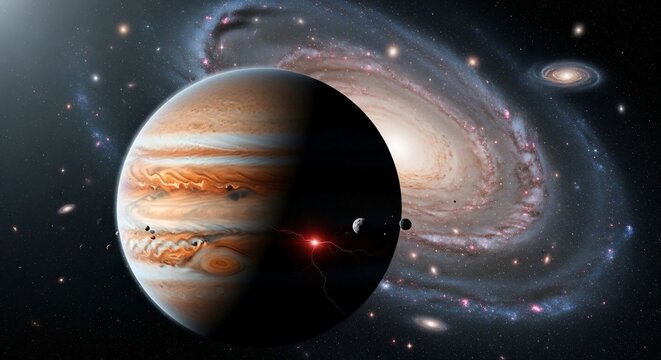 Planet jupiter galaxy stars space