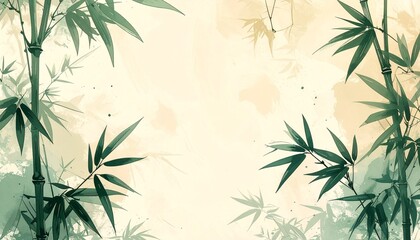 Fototapeta premium Minimalist Oriental Bamboo Forest Background for Presentation and Meditation Wallpaper