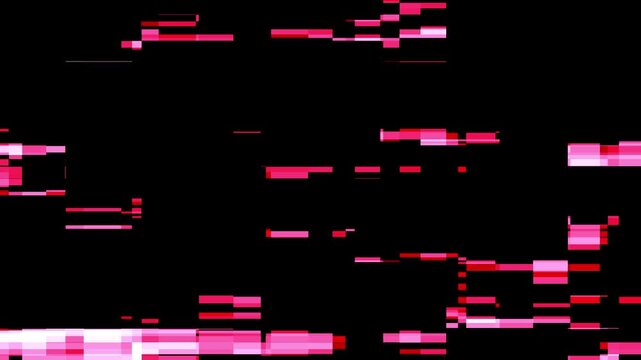 Futuristic CRT glitch overlay background with digital noise static, RGB color separation, scanline interference and abstract geometric distortion, seamless loop for cyberpunk UI and tech visuals