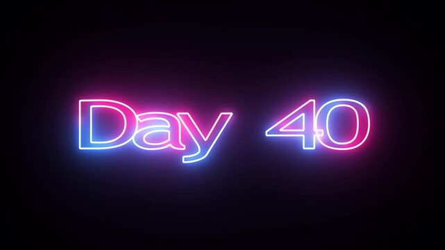 42 Day To Go glowing neon Animation Videos. Neon &ldquo;3 Days Left&rdquo; Countdown.
