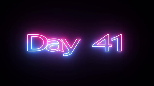 41 Day To Go glowing neon Animation Videos. Neon &ldquo;3 Days Left&rdquo; Countdown.