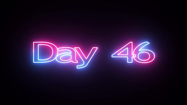 46 Day To Go glowing neon Animation Videos. Neon &ldquo;3 Days Left&rdquo; Countdown.