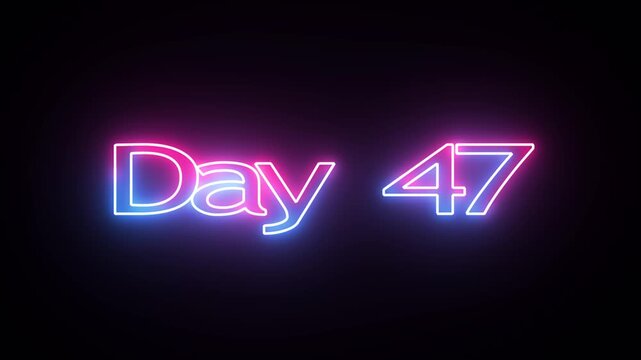 47 Day To Go glowing neon Animation Videos. Neon &ldquo;3 Days Left&rdquo; Countdown.