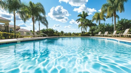 Fototapeta premium Poolside Relaxation Tropical Resort