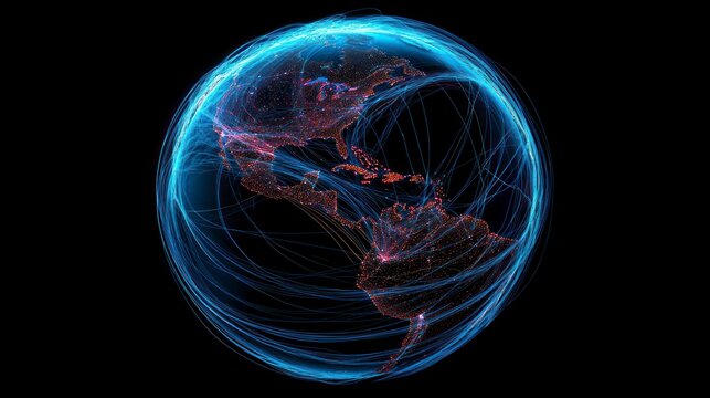 Global Network Connections Earth