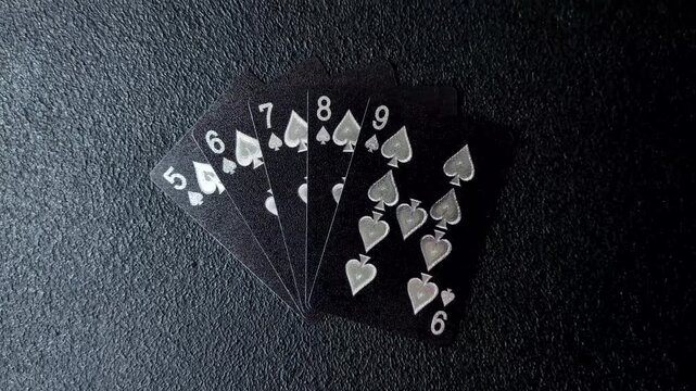 Playing cards and chips on a table, a gambling game of poker. Cards and chips on a gaming table as a background for your design