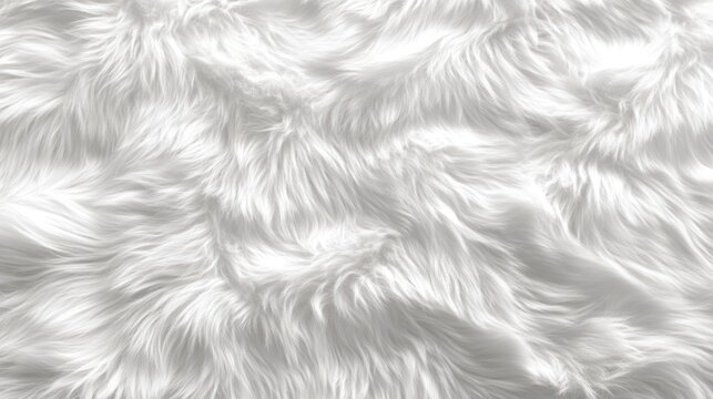 Close-up view of a white faux fur texture.
