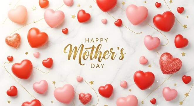 Silver heart locket on pink gift box with white flowers for Mother's Day