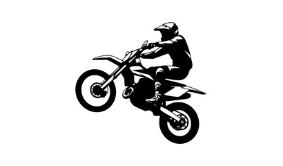 Dirt bike stunt rider silhouette extreme sport vector illustration © Alexa! 