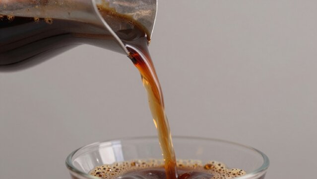 High-resolution taken plain light grey background which contrasts nicely dark brown liquid appears freshly bre