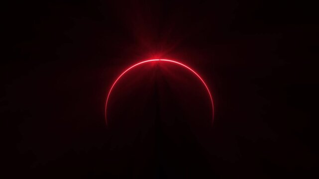 Partial Solar Eclipse, Surreal Solar Eclipse over misty seascape, Glowing Solar eclipse background texture animated on dark background.
