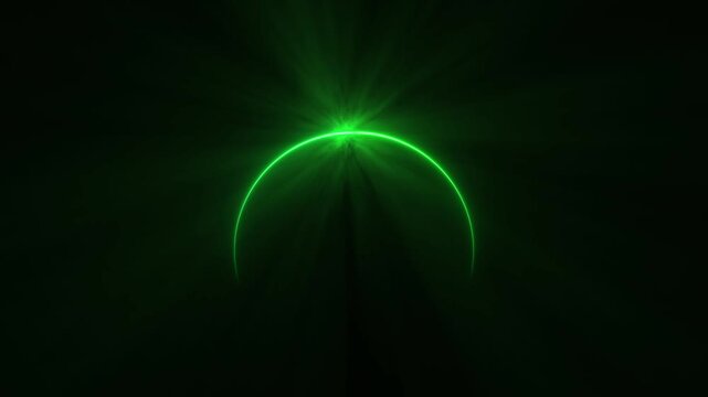 Partial Solar Eclipse, Surreal Solar Eclipse over misty seascape, Glowing Solar eclipse background texture animated on dark background.