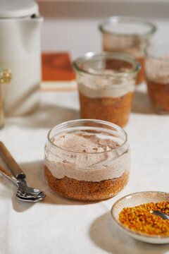 Chia pudding with natural ingredients for healthy breakfast
