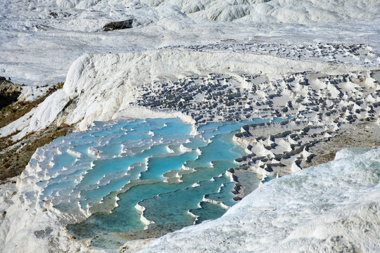 Natural travertine terraces at Pamukkale, Turkey