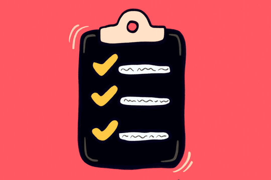 Colorful checklist icon with checkmarks illustration
