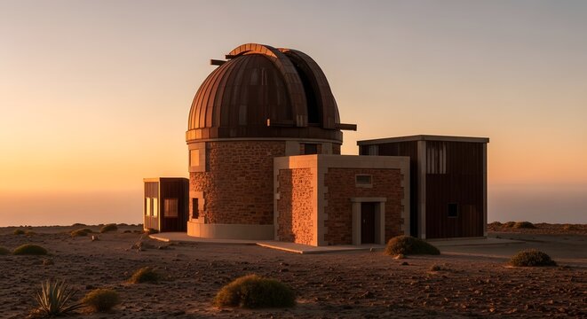Observatory on a Mountain at Sunset, Scientific Research, Astronomy
