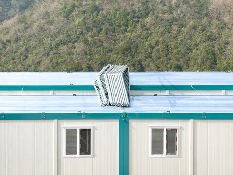 Industrial prefabricated container buildings in nature