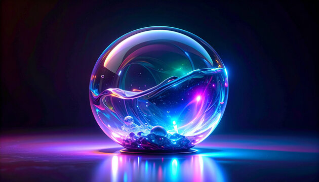 Crystal sphere with abstract light effects