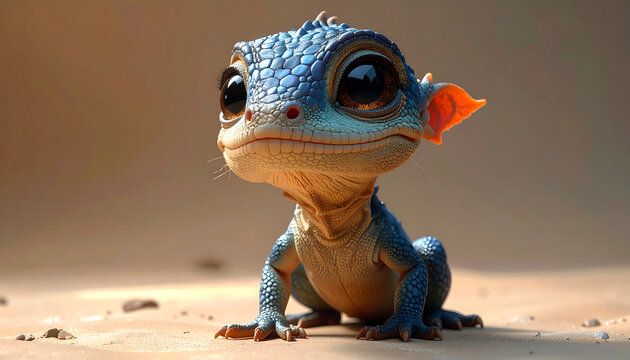 Cute cartoon lizard illustration